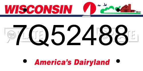 7Q52488 Wisconsin License Plate