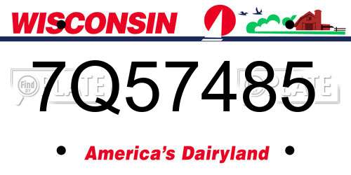 7Q57485 Wisconsin License Plate