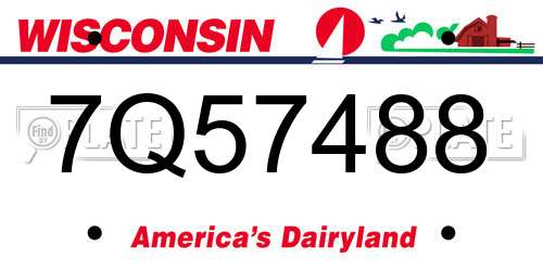7Q57488 Wisconsin License Plate