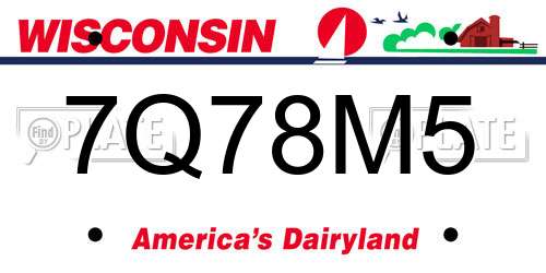 7Q78M5 Wisconsin License Plate