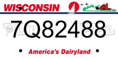 7Q82488 Wisconsin License Plate