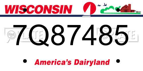 7Q87485 Wisconsin License Plate