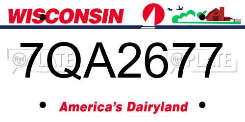 7QA2677 Wisconsin License Plate