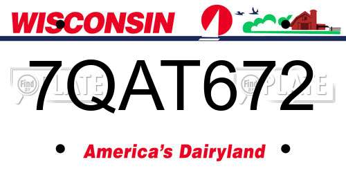 7QAT672 Wisconsin License Plate