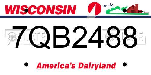 7QB2488 Wisconsin License Plate