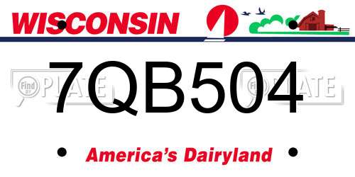 7QB504 Wisconsin License Plate