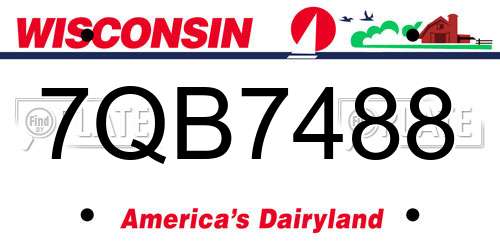 7QB7488 Wisconsin License Plate