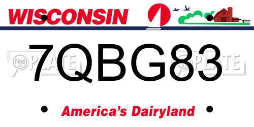 7QBG83 Wisconsin License Plate