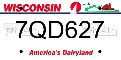 7QD627 Wisconsin License Plate