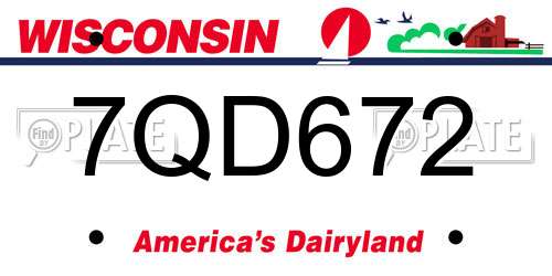 7QD672 Wisconsin License Plate