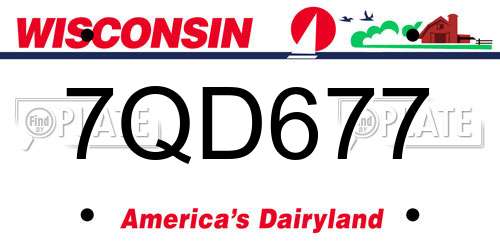 7QD677 Wisconsin License Plate