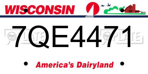 7QE4471 Wisconsin License Plate