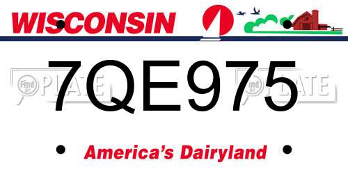 7QE975 Wisconsin License Plate