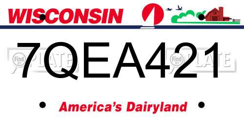7QEA421 Wisconsin License Plate