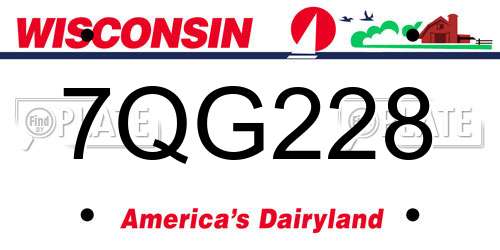 7QG228 Wisconsin License Plate
