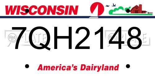 7QH2148 Wisconsin License Plate