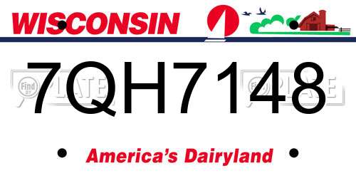 7QH7148 Wisconsin License Plate