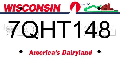 7QHT148 Wisconsin License Plate
