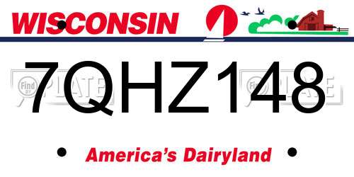 7QHZ148 Wisconsin License Plate