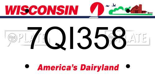 7QI358 Wisconsin License Plate