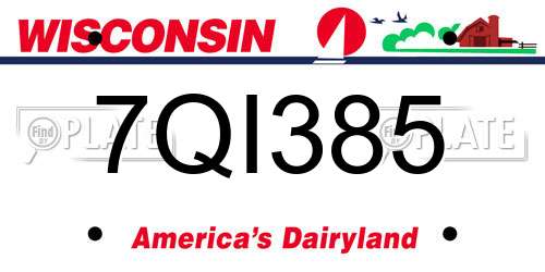 7QI385 Wisconsin License Plate