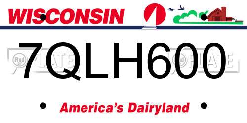 7QLH600 Wisconsin License Plate