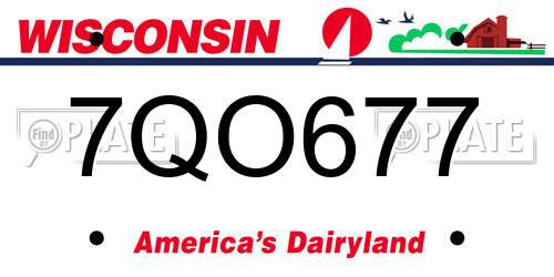 7QO677 Wisconsin License Plate