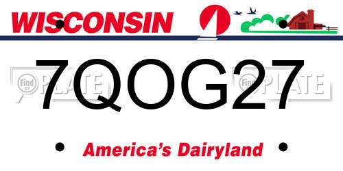 7QOG27 Wisconsin License Plate