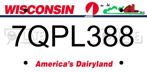 7QPL388 Wisconsin License Plate