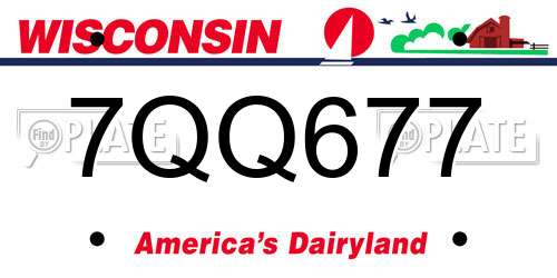 7QQ677 Wisconsin License Plate