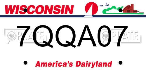 7QQA07 Wisconsin License Plate