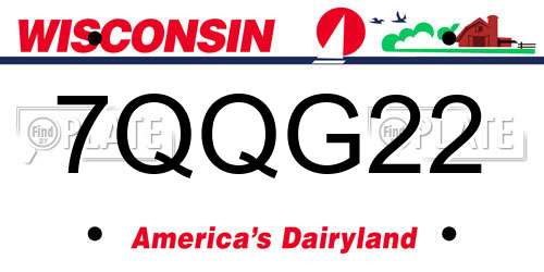 7QQG22 Wisconsin License Plate