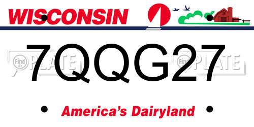 7QQG27 Wisconsin License Plate