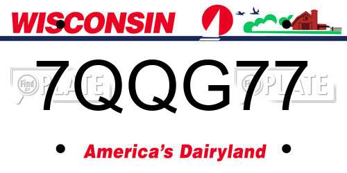 7QQG77 Wisconsin License Plate