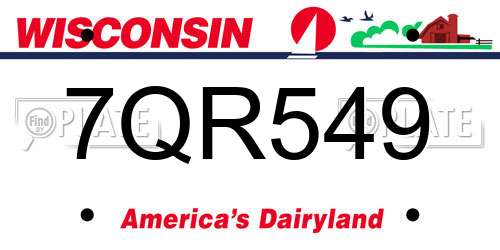 7QR549 Wisconsin License Plate