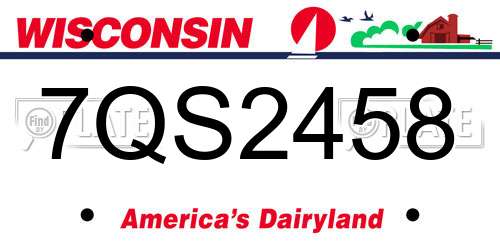 7QS2458 Wisconsin License Plate