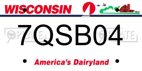 7QSB04 Wisconsin License Plate