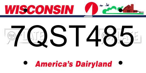 7QST485 Wisconsin License Plate