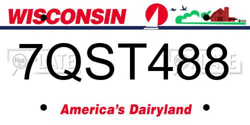 7QST488 Wisconsin License Plate