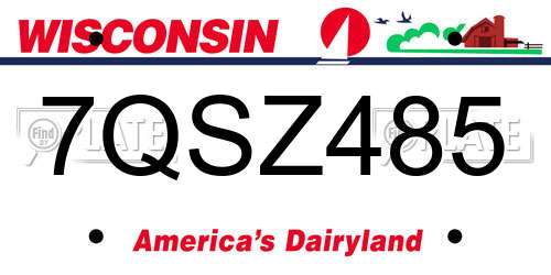 7QSZ485 Wisconsin License Plate