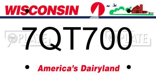7QT700 Wisconsin License Plate