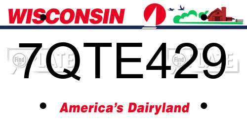 7QTE429 Wisconsin License Plate
