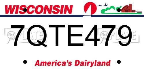 7QTE479 Wisconsin License Plate