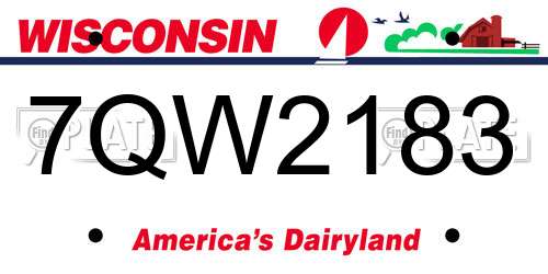 7QW2183 Wisconsin License Plate