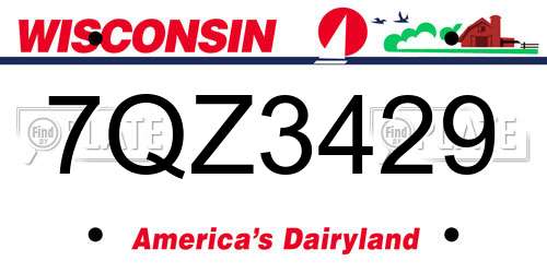 7QZ3429 Wisconsin License Plate