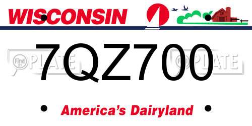 7QZ700 Wisconsin License Plate