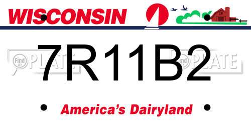 7R11B2 Wisconsin License Plate