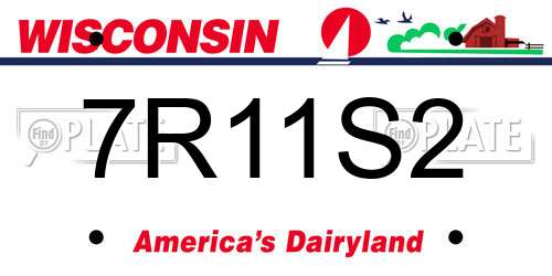 7R11S2 Wisconsin License Plate