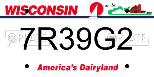 7R39G2 Wisconsin License Plate