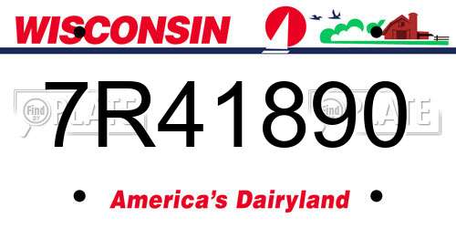 7R41890 Wisconsin License Plate